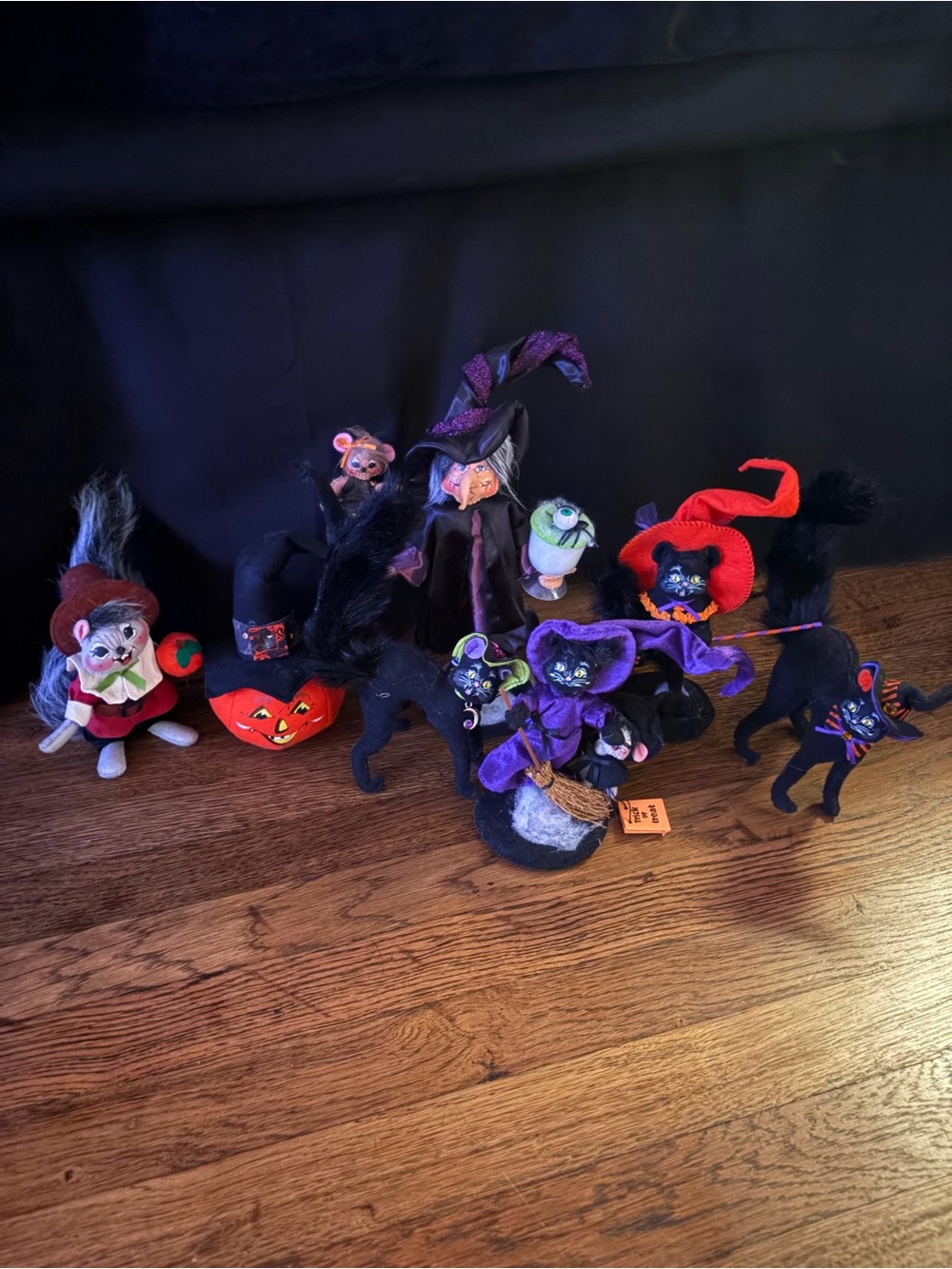 Annalee Halloween Cat and Witch Figurine Collection